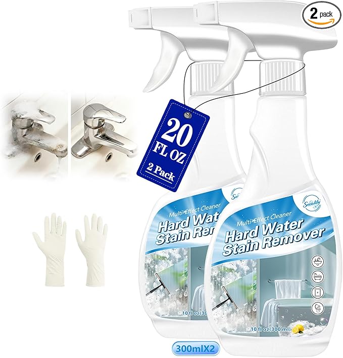 Snowlily Hard Water Stain Remover â 20 Oz Glass Shower Door Cleaner, Soap Scum & Calcium Remover for Windows, Tile, Grout, Toilet, Tubs â Bleach-Free Spray