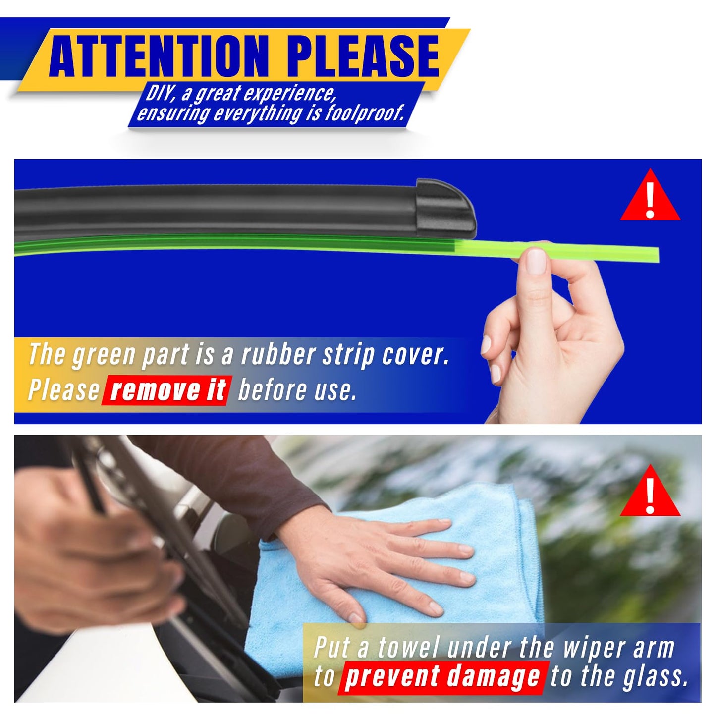 3 wipers Replacement for 2016-2021 2022 2023 Toyota CHR, Windshield Wiper Blades Original Equipment Replacement - 26"/16"/14" (Set of 3)
