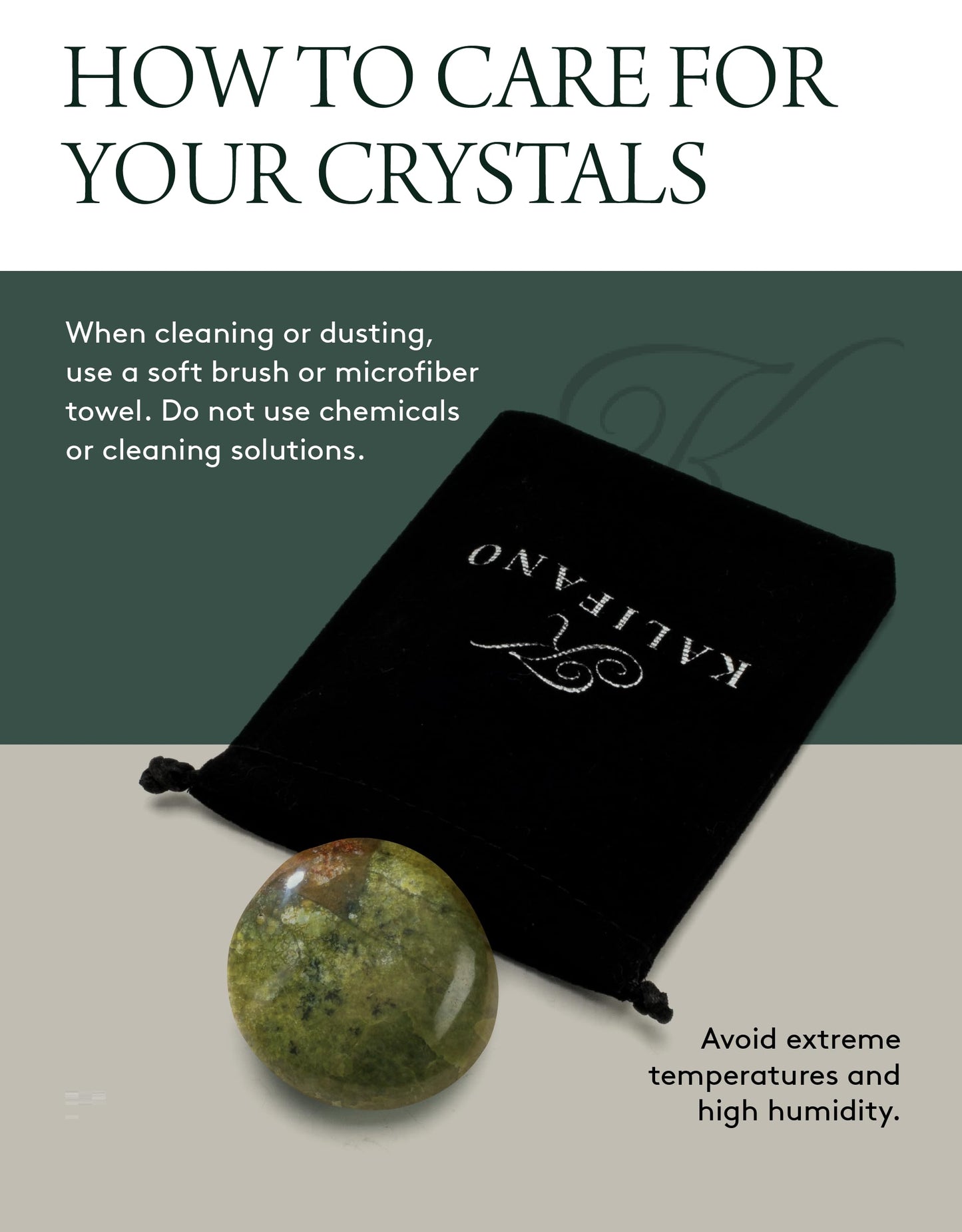 KALIFANO Palm Stone with Healing & Calming Effects - AAA+ Grade High Energy Worry Stone with Information Card - Reiki Crystal Used for Intuition (Family Owned and Operated) (Green Opal)