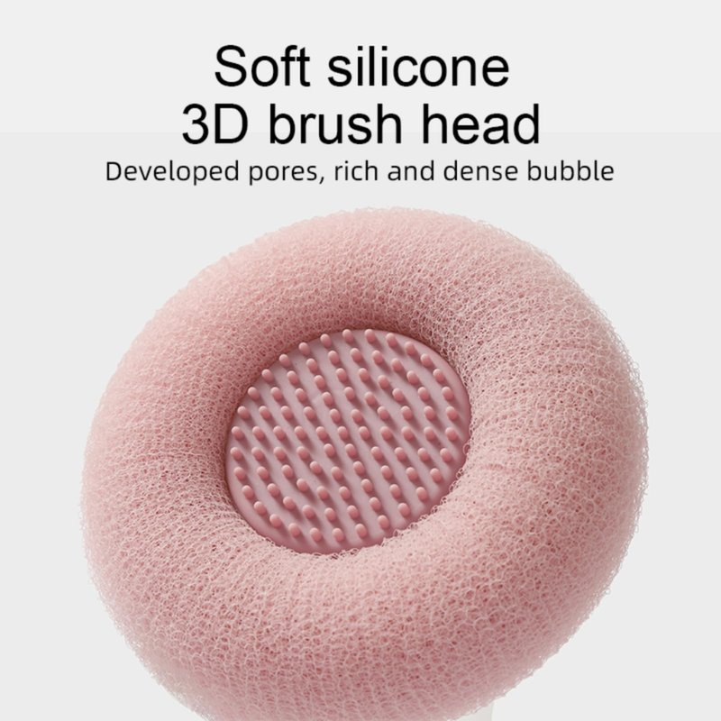 Soft Sunflower Bath Ball with Suction Cup Hook, 3D Textured Mesh Exfoliating Bath Sponge Cleaning Brush，New Silicone Massage Center for Deep Cleansing (Off-White+Light Cyan+Purple)