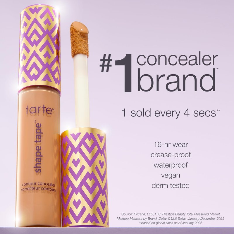 tarte shape tape concealer – Full-Coverage Creaseless Soft Matte Finish, Brightening Under-Eye & Face Makeup, 16hr Longwear, Vegan & Cruelty-Free, full size, 20S light sand