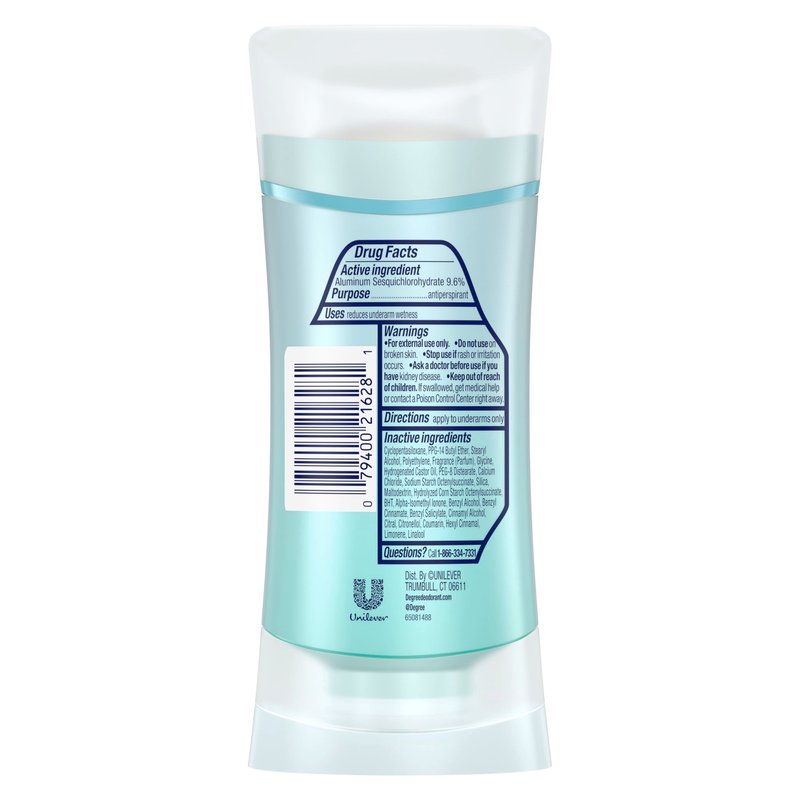Degree Antiperspirant for Women Pure Clean 4 count Protects from Deodorant Stains Deodorant for Women 2.6 oz