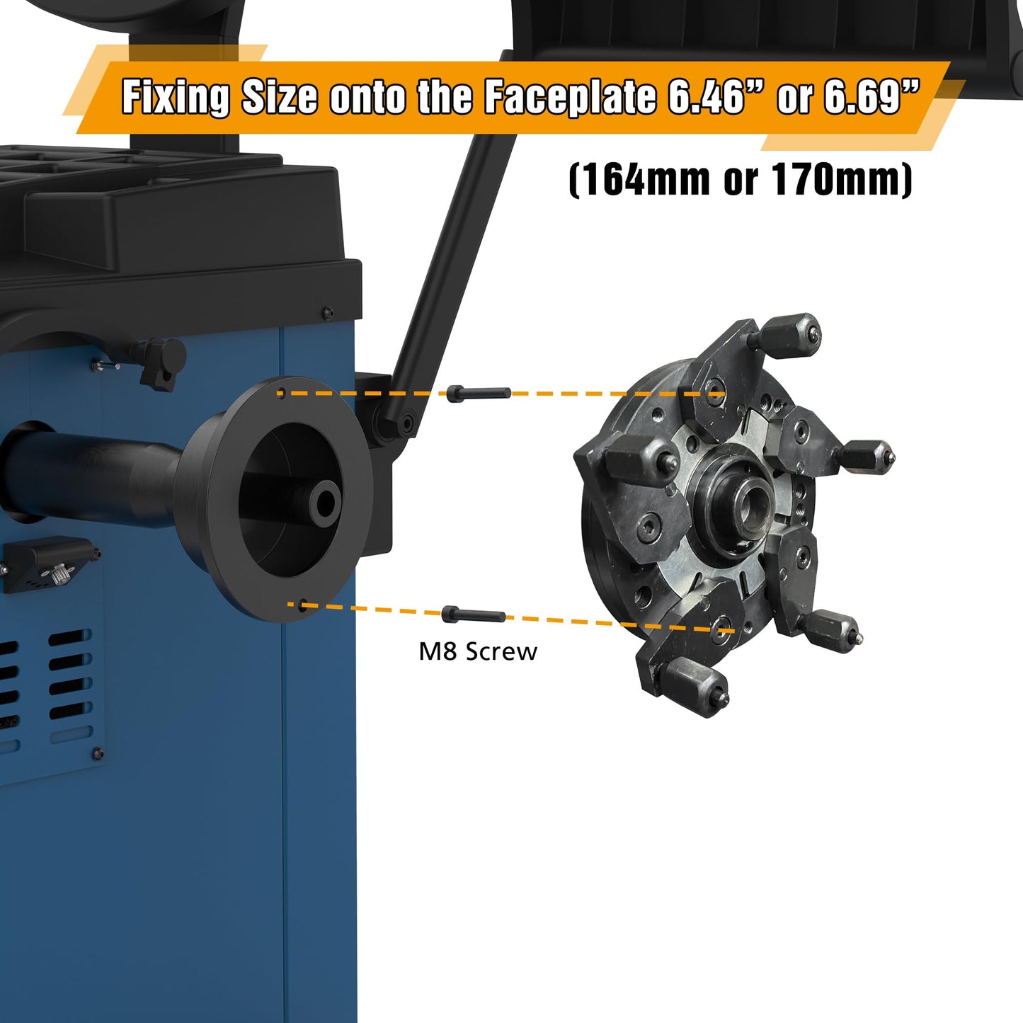 Nienloop Universal Wheel Balancer Adaptor Fixture Plate, Tire Balancing Machine Clamp, for 36/38/40mm Shaft