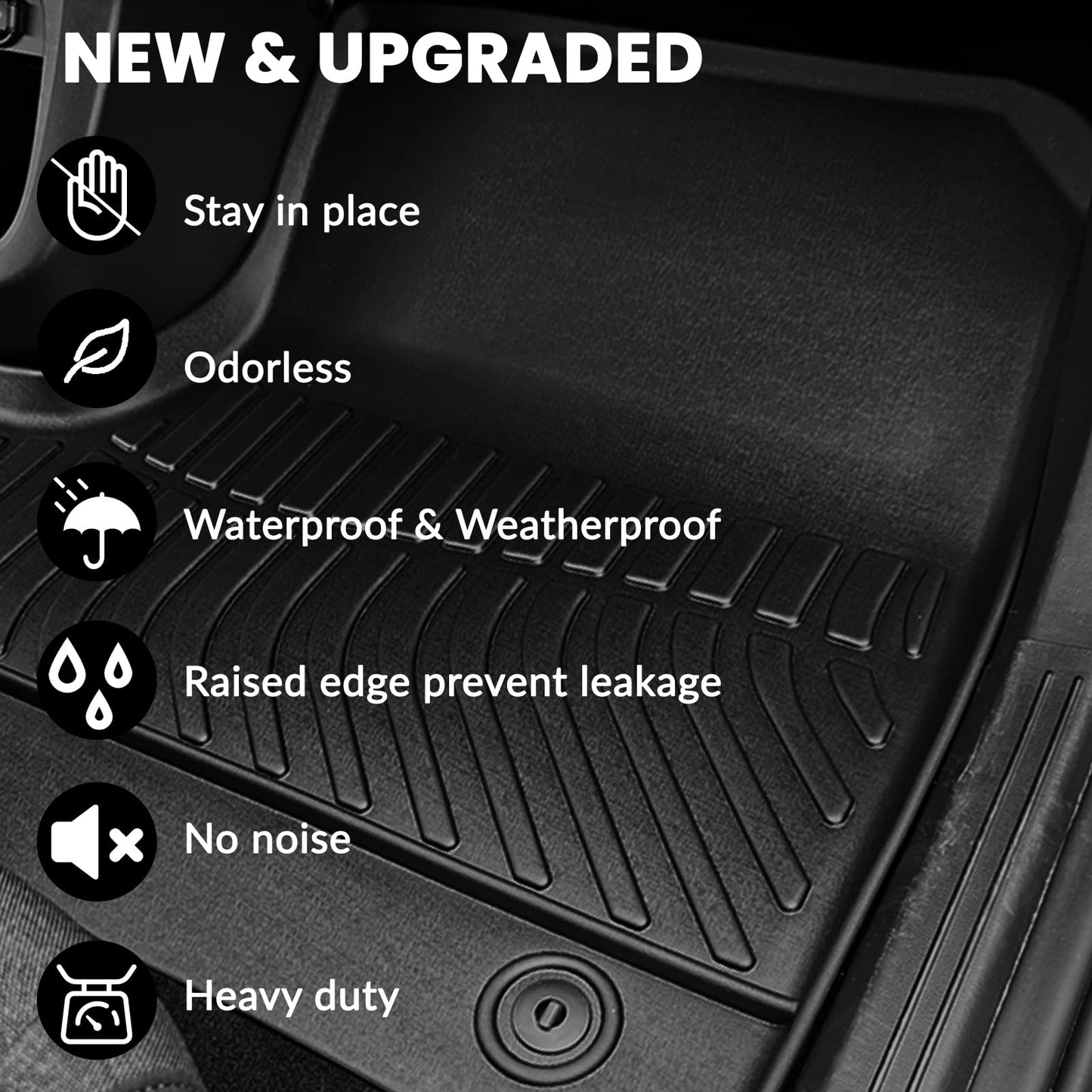 Auxko All Weather Floor Mats Cargo Liner Fit for Mazda CX-50 2026 2025 2024 2023 Not for Hybrid TPE Rubber Liners CX50 Accessories All Season Guard Odorless Anti-Slip Floor Mats Cargo Liner