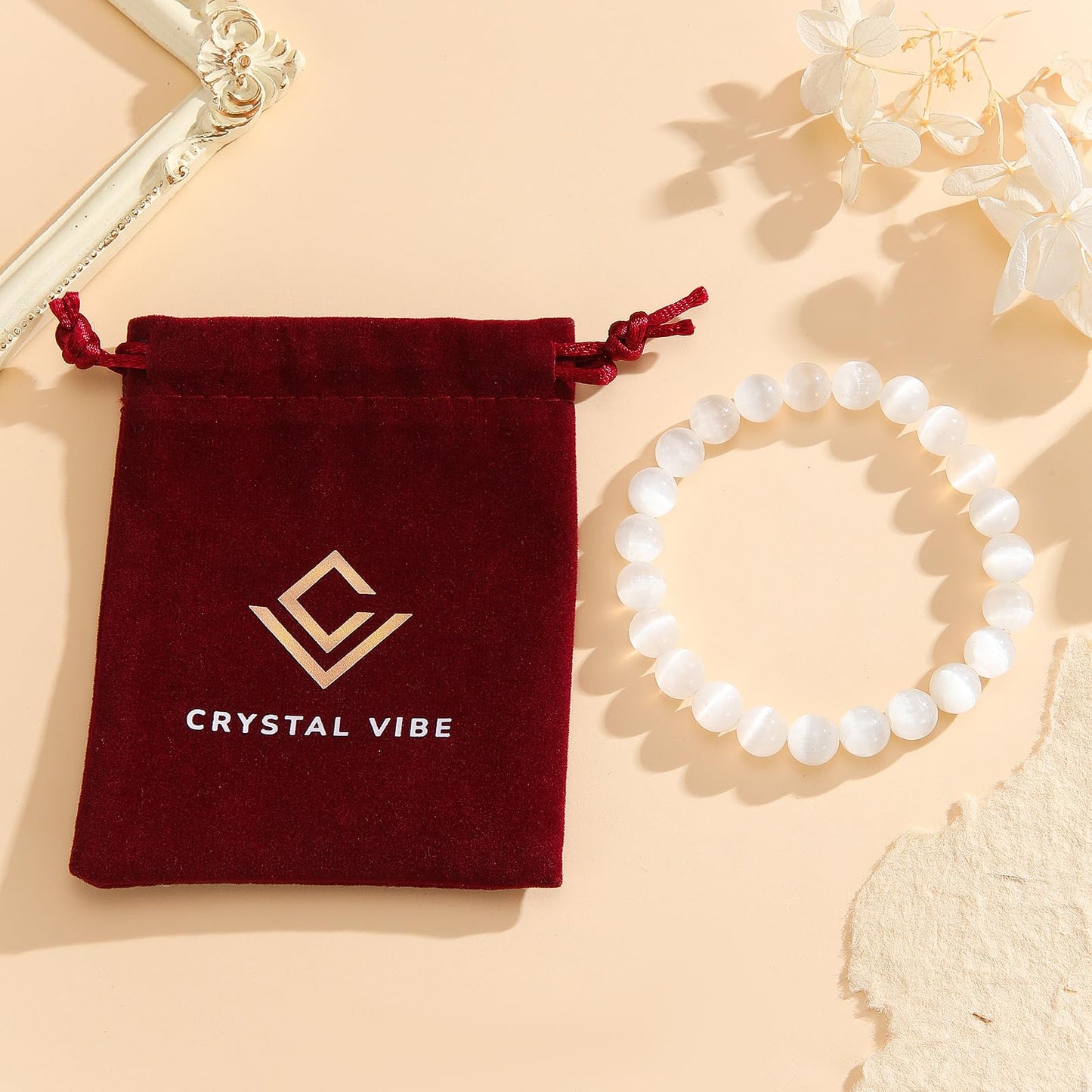 Crystal Vibe Inspiration Bracelet – Opal Beaded Bracelet for Creativity, Joy & Emotional Healing – Natural 8mm Gemstones for Women Men