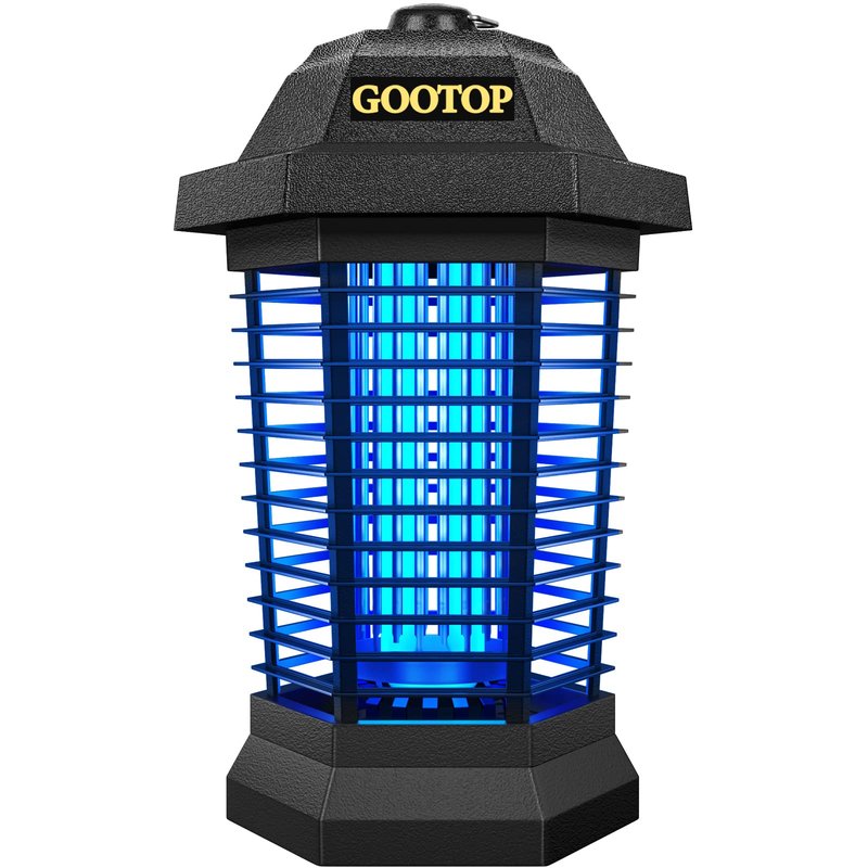 GOOTOP Bug Zapper Outdoor, Mosquito Zapper, Electric Fly Zapper 3 Prong Plug in, Mosquito Killer, Fly Traps, Flying Insects Zapper Indoor Outdoor, 4200V, ABS Plastic Outer (Black)