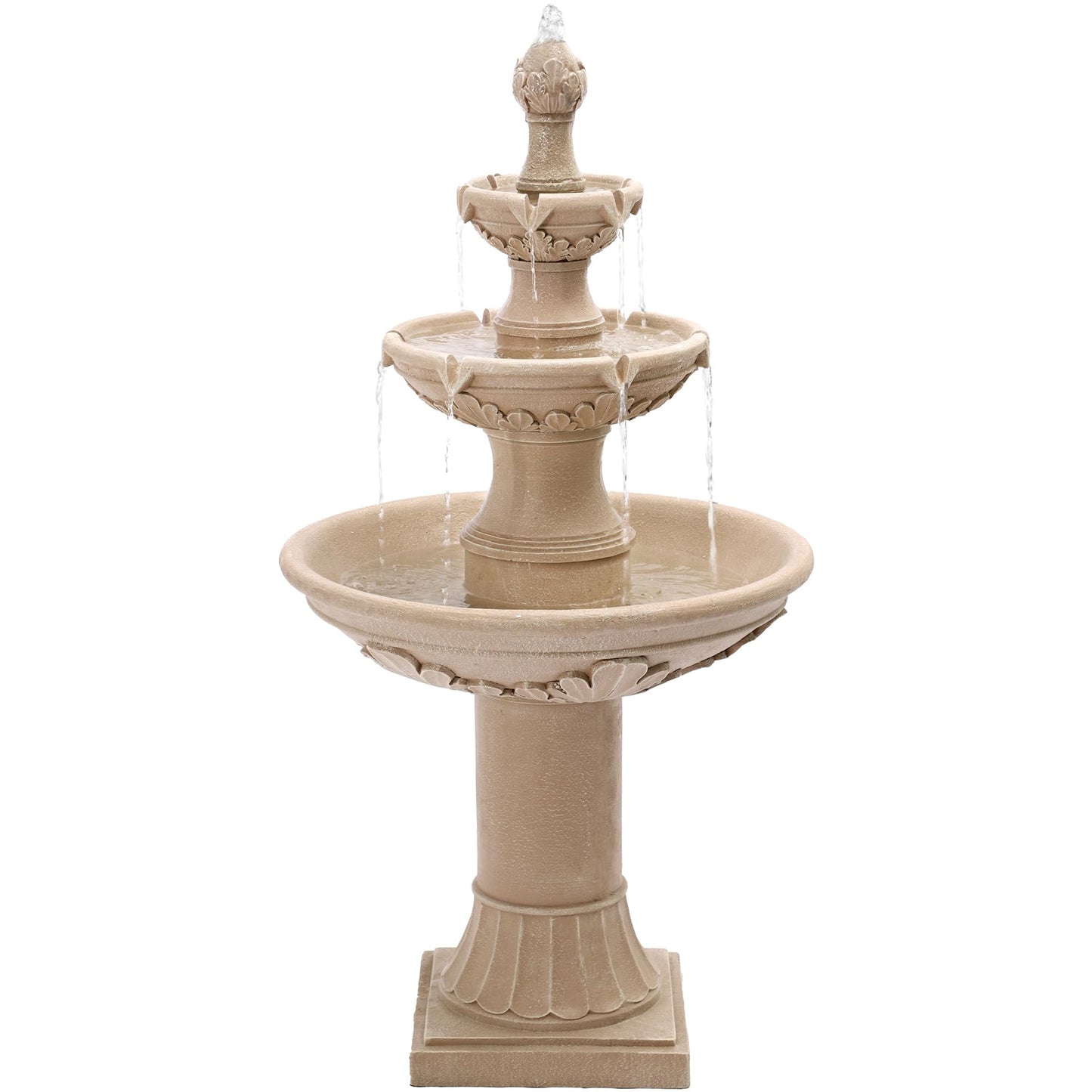 TOBYUL Italian Outdoor Water Fountains Garden Decor - 48.4''H Fountains and Waterfalls Outside, Large Cascading Indoor Floor-Standing Resin Bubbler Fountain Features W/Pump for Patio, Yard and Home