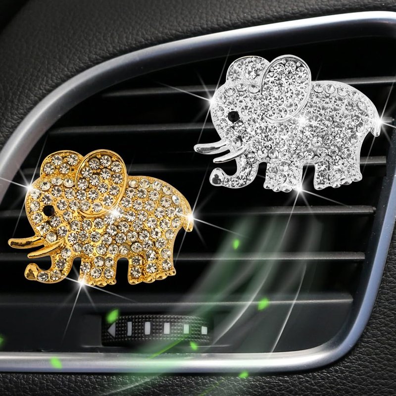 2 Car Vent Clips with Crystal Rhinestone Car Fresheners Air Conditioner Vent Decor for Interior Accessories Cute Air Clips for Diffuser