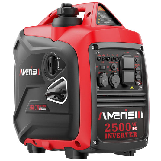 AMERISUN Portable Inverter Generator 2500W Gas Powered, Long Runtime Gas Generator for Camping