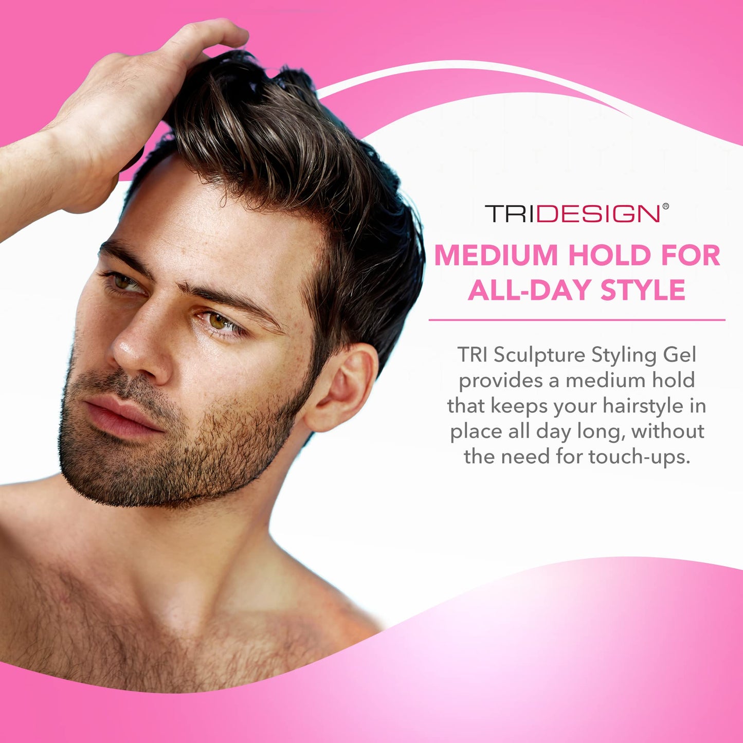 TRIDESIGN Hair Styling Gel, 32 oz - Medium Hold with Shine for Men and Women
