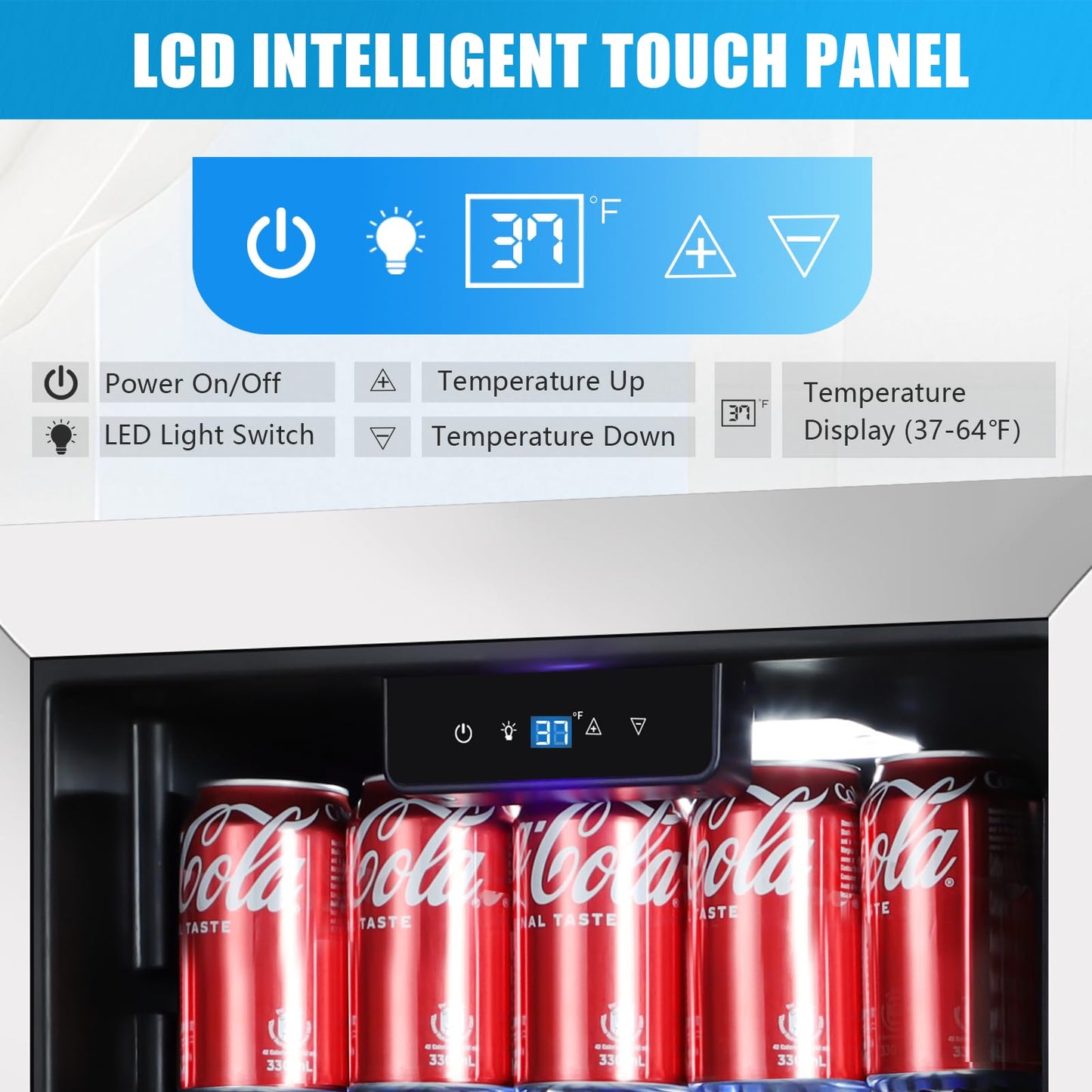 MZAVP Beverage Refrigerator Cooler, 120 Can Mini Fridge with Reversible Glass Door for Soda Beer, 3 Cu.Ft Drink Fridge with Digital Temperature Control & Adjustable Shelves - Silver