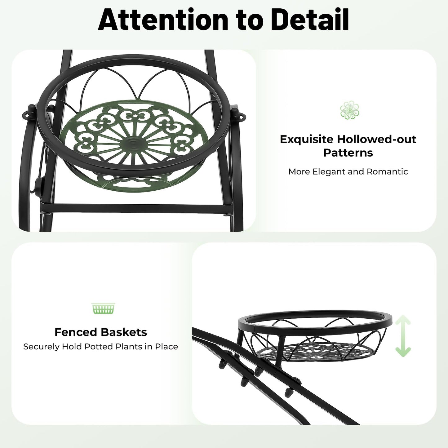 PROYONGOO Bicycle Planter, 3 Tier Tricycle Flower Plant Stand with Wheels, Bicycle Planters for Outdoor Plants, Entryways, Living Rooms, Sunny Windows, Staircases, Screened Terraces