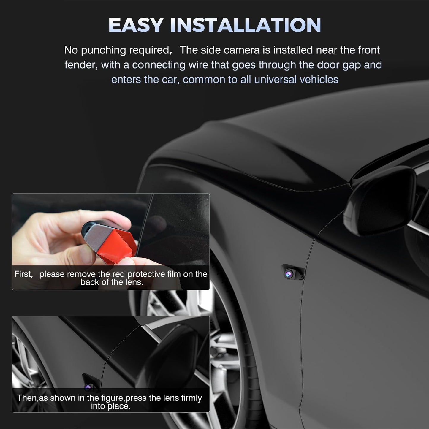 360 Degree View 4 Channel Mirror Dash Cam Detached Camera for Cars，Dash Cam Front and Rear Side(Left,Right),12'' Rear View Mirror Camera1080Px4,WiFi,Night Vision,GPS,Parking Monitor,Free 128GB Card