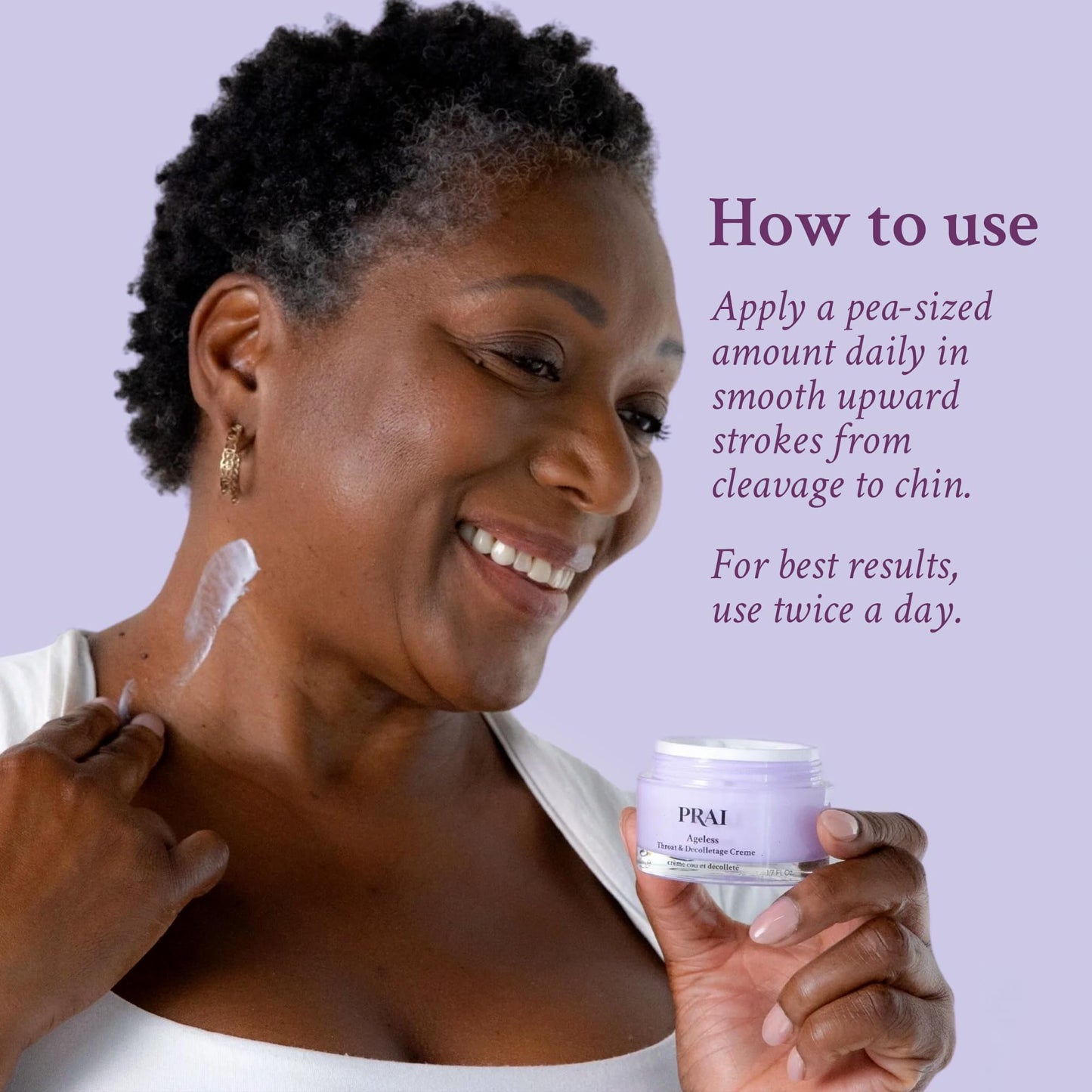 PRAI Neck Creme for Tightening & Firming Beauty | Neck Firming Cream That Boosts Elasticity | Cruelty & Paraben-Free Vegan Neck Tightening Cream | Neck and Chest Firming Cream With Hyaluronic Acid