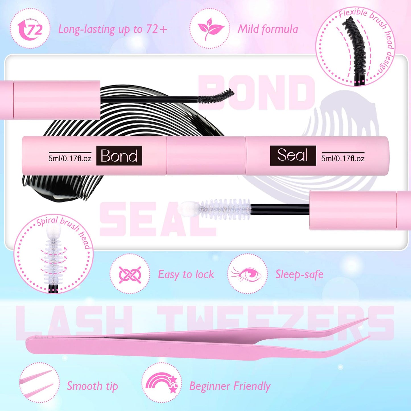 Wispy Lash Clusters Kit Natural Lash Extension Kit DIY Eyelash Extension Kit 10-14MM Individual Lashes Thin Band Eyelash Clusters with Lash Cluster Glue and Tweezers by zanlufly