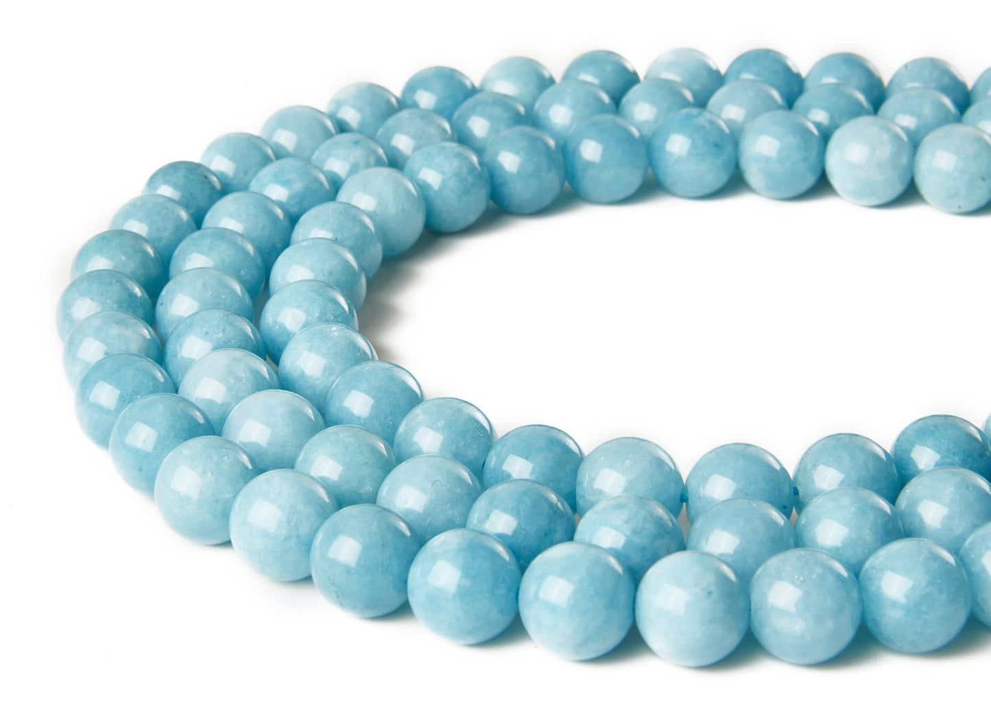35pcs 10mm Deep Aquamarine Beads Natural Gemstone Beads Round Loose Beads for Jewelry Making