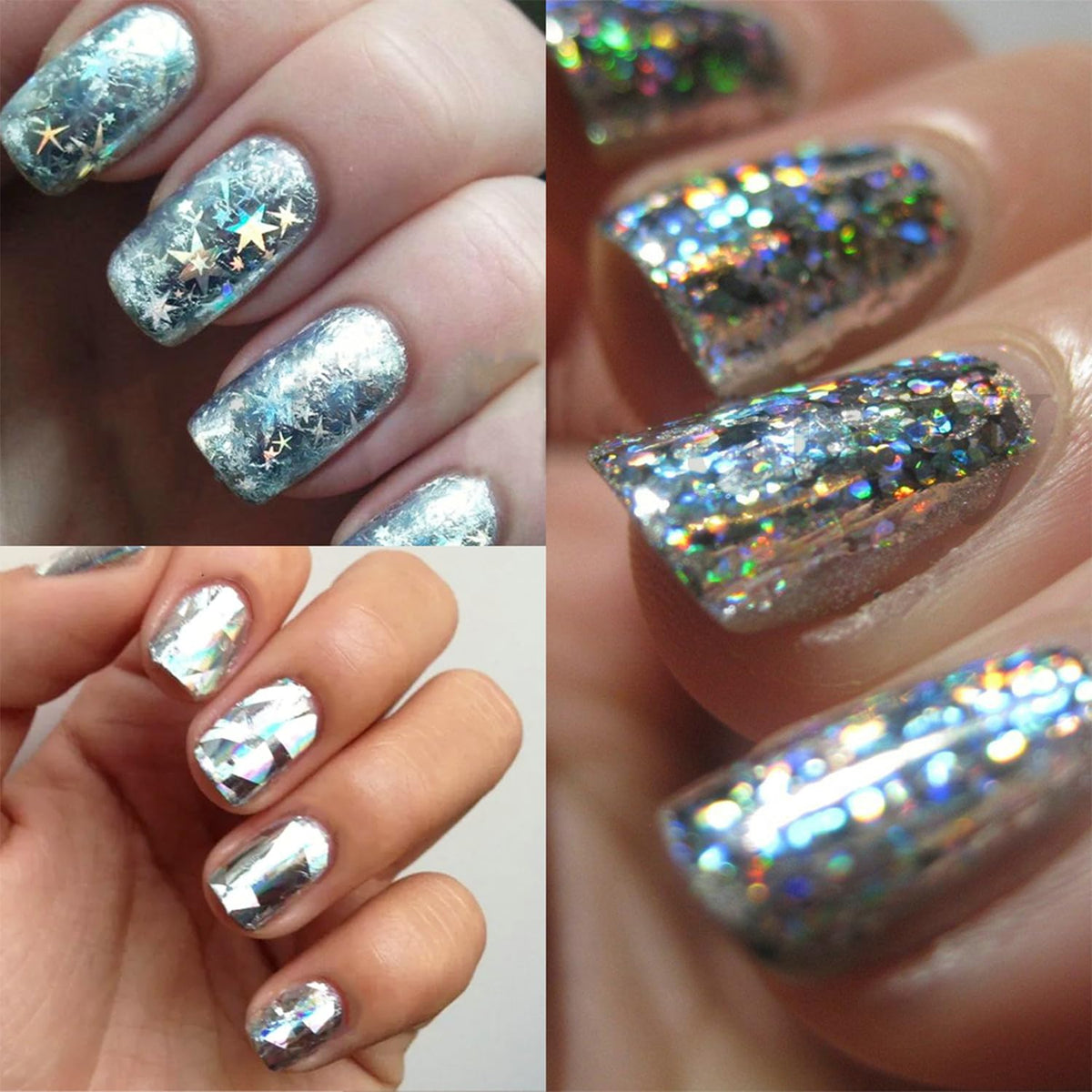 Nail Foil Transfer, DANNEASY 30 Roll Nail Foils Sheet Gold Metallic Flame Laser Design Nail Art Stickers Decals Holographic Starry Sky Foil Transfer for Women Kids