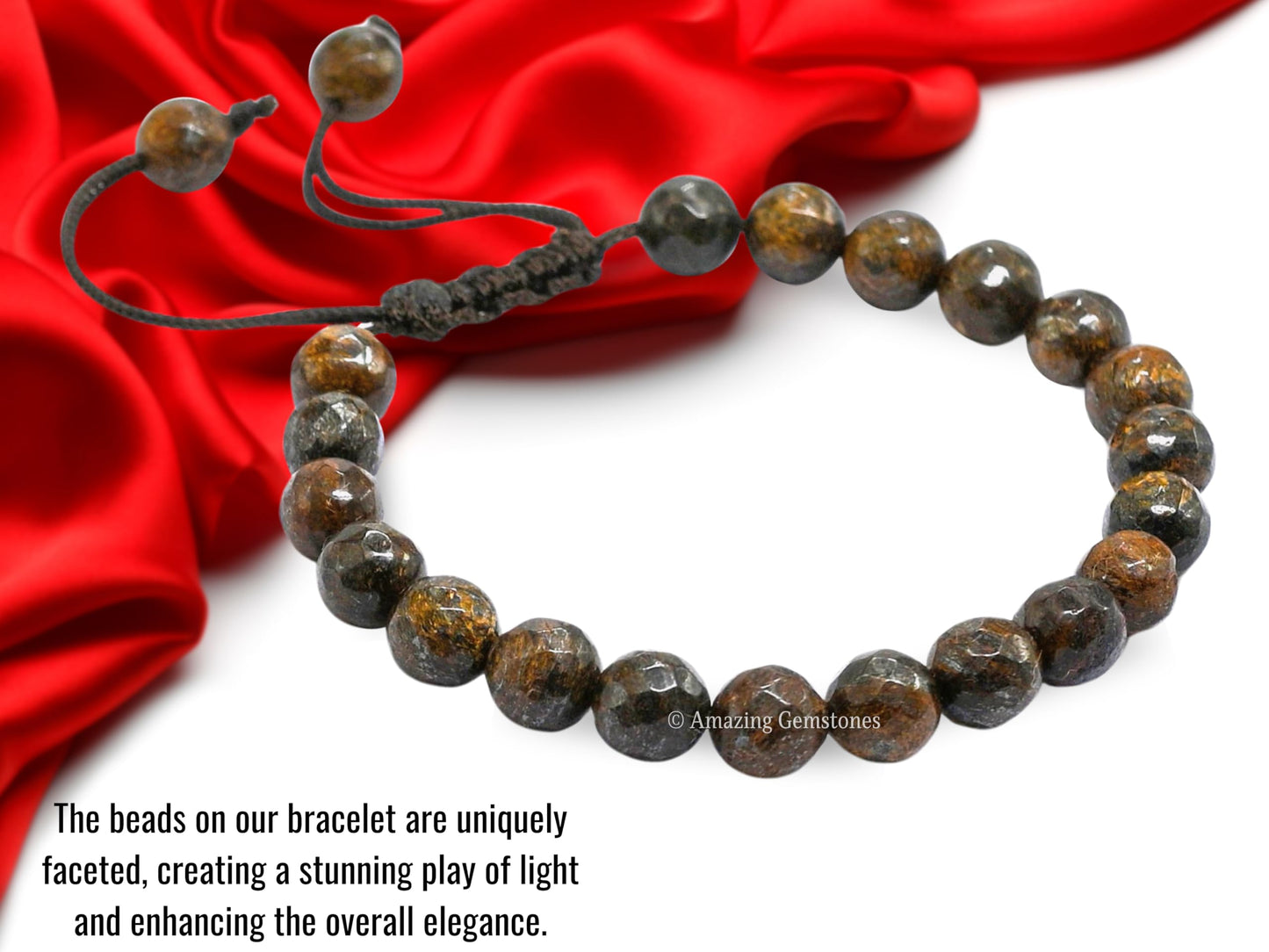 Amazing Gemstone Bronzite Bracelet for Women - Chakra Mens Bracelet Protection Crystals and Healing Stones - Blessing Bracelet Spiritual Meditation Gift Christmas Stocking