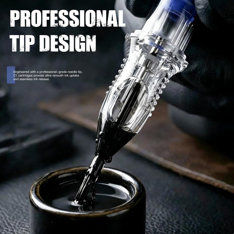 Dragonhawk Tattoo Needle Cartridges - 20PCS Disposable 1209RM Round Magnum Tattoo Needles with Membrane, Professional Cartridge Needles for Shading Work, Compatible with All Rotary Pen Tattoo Machines