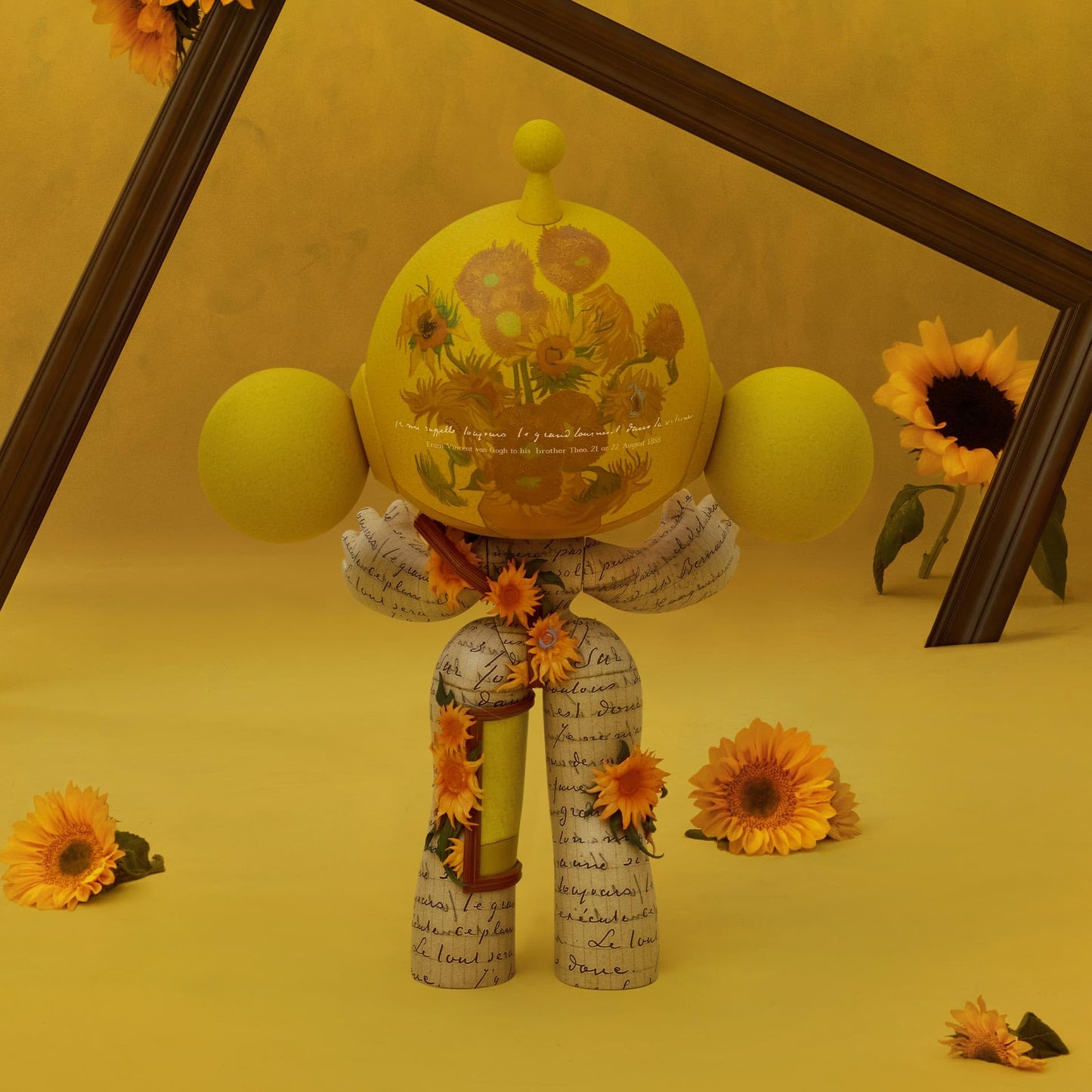 POP MART MEGA α SKULLPANDA 400% Van Gogh Museum Sunflowers, Toys for Mordern Home Décor, Collectible Art Toy