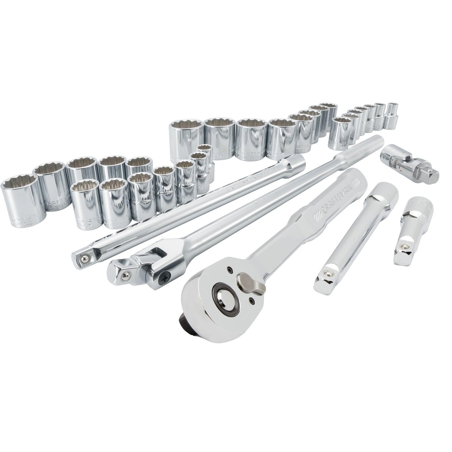 CRAFTSMAN Mechanics Tool Set, 33 Piece, 1/2 Inch Drive SAE/Metric (CMMT12122)