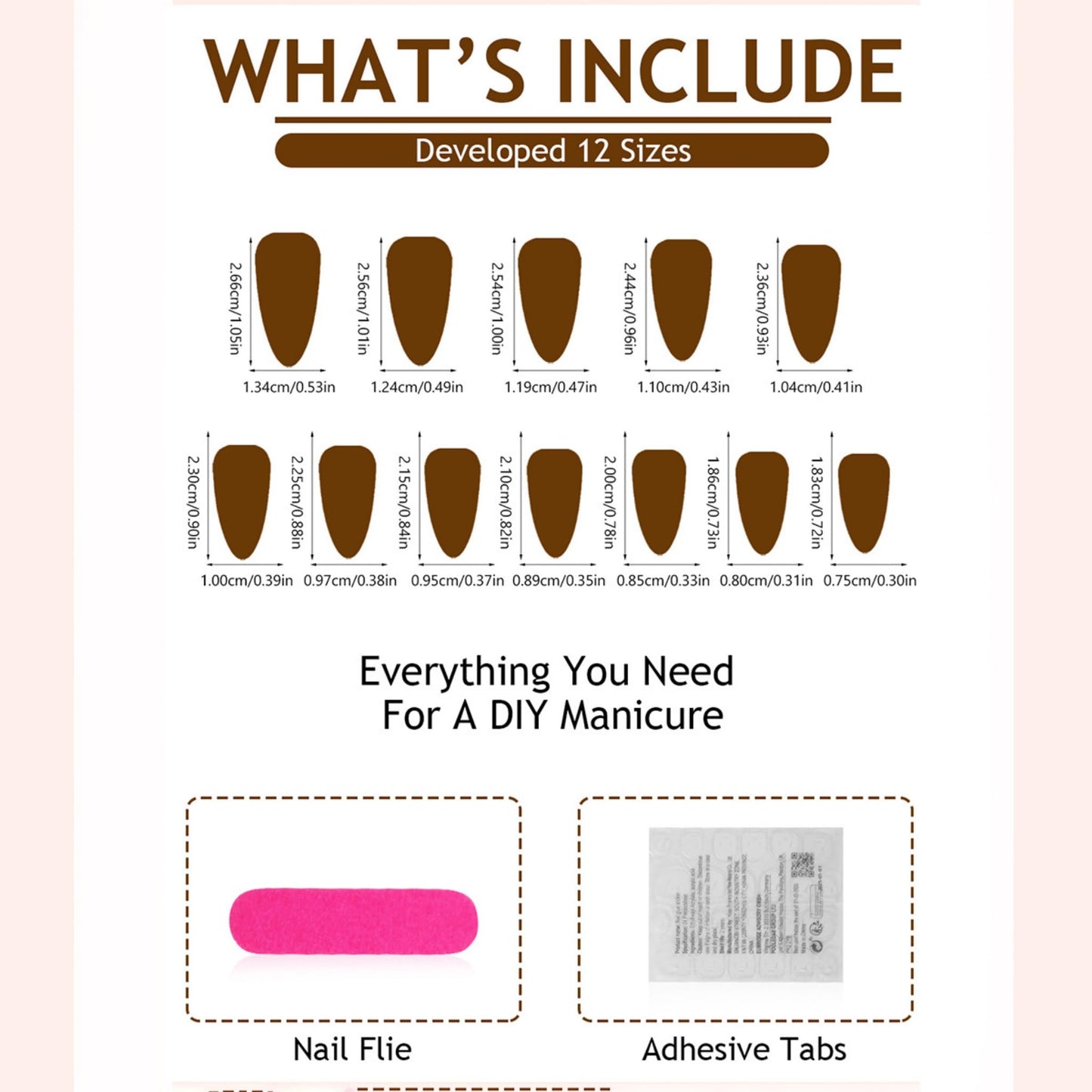 SEENEEY Almond Press on Nails Medium Fake Nails Brown Artificial Nail Floral and Gold Charm Designs Stick on Nail for Women 24pcs