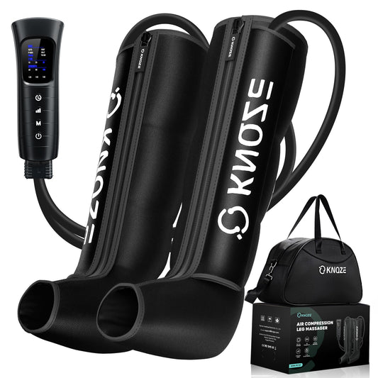 KNQZE Leg Compression Massager for Circulation and Pain Relief, Air Compression Recovery System for Fast Recovery of Leg, Foot, Calf and Thigh, Relieve Edema, Reduce Muscle Fatigue, Gift for Dad, Mom
