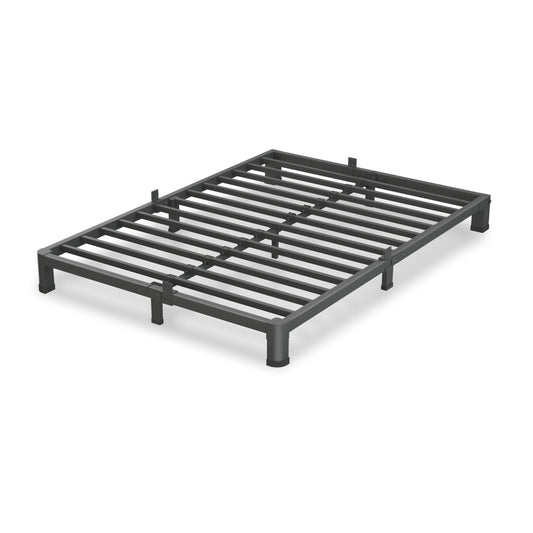 VIPSHOW 4 Inch Queen Bed Frame, 3500Lbs Heavy Duty Metal Platform with Round Corner Legs Mattress Slide Stopper, Steel Slat Support No Box Spring Needed, Noise Free, Non-Slip, Easy Assembly
