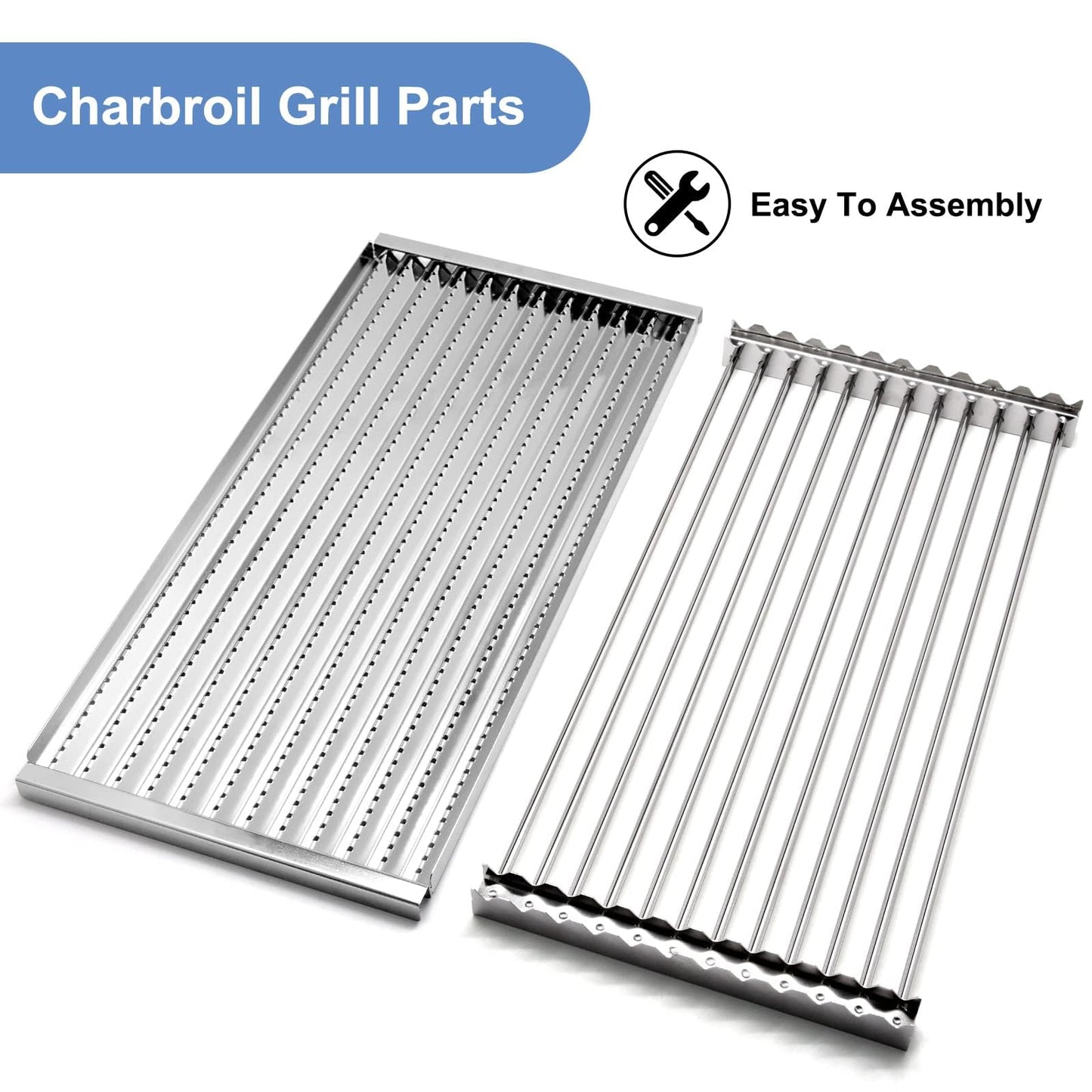 Criditpid Stainless Steel Grate & Emitter Plate, Burners & Ignitors, Heat Tents & Carryover Tubes Kit Replacement for Charbroil 463247412 463257110 463247009 463247109 463225312 463270909 Gas Grill.