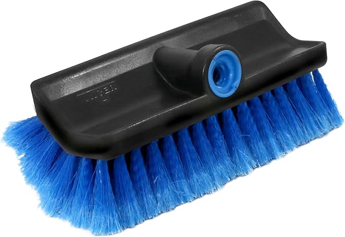 Unger Professional Lock-On HydroPower 10â Bi-Level Soft Wash Brush, Compatible with Waterflow Poles, Outdoor Cleaning Supplies, Great for Patios, Siding, Windows, Cars, and Boats