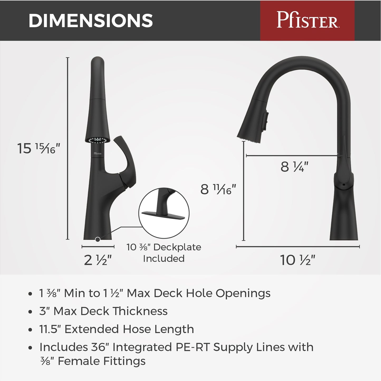 Pfister Talega Pull-Down Kitchen Faucet in Matte Black