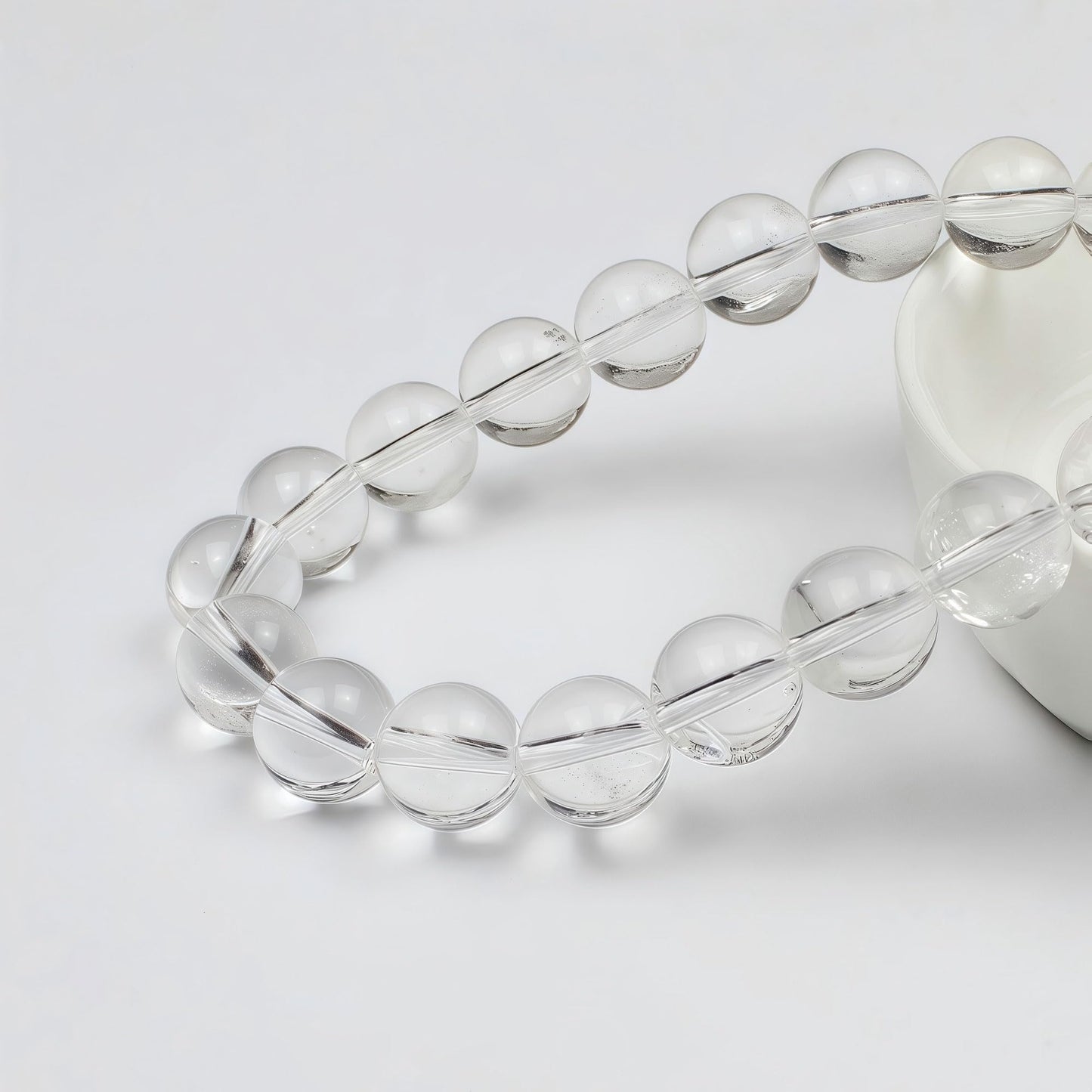 MJDCB 7A Natural White Clear Quartz Round Beads Gemstone Beads for DIY Necklace Bracelat Jewelry Making Strand 15" (6mm)