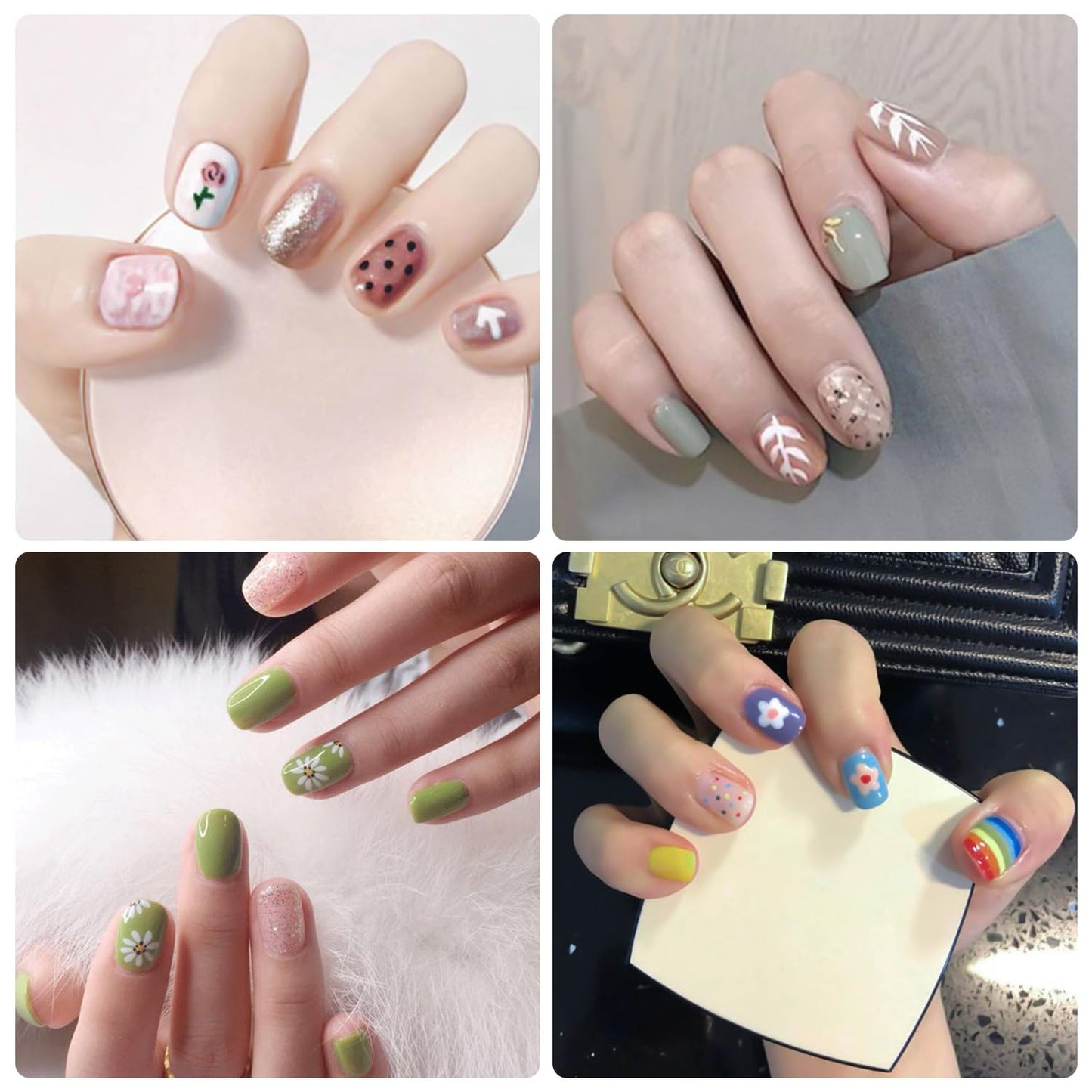 DANNEASY 30 Sheets Nail Polish Stickers Full Nail Wraps Flower Fingernail Sticker Nails for Women Self Adhesive Stick on Nail Polish Strips Gel Nail Strips with File, Cuticle Stick