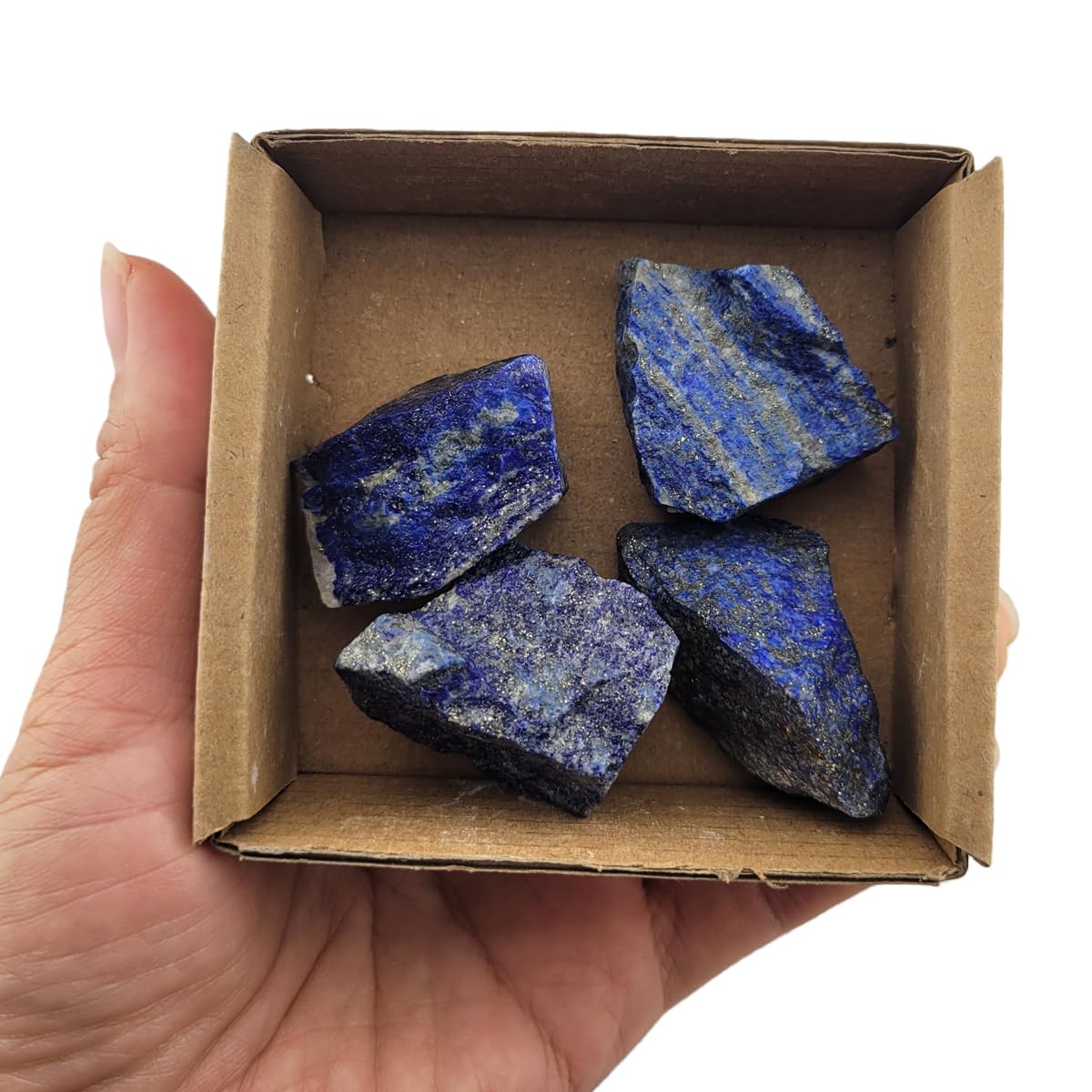 3-5Pcs Lapis Lazuli Natural Raw Crystals Rough Stones Rocks for Tumbling Polishing Cabbing Gemstones Crystals and Healing Stones for Wicca Reiki,Fountian Rocks for Decorations (Lapis Lazuli)