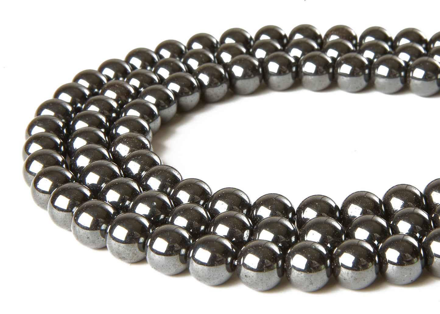 100pcs 8mm Black Hematite Beads Natural Gemstone Beads Round Loose Beads for Jewelry Making