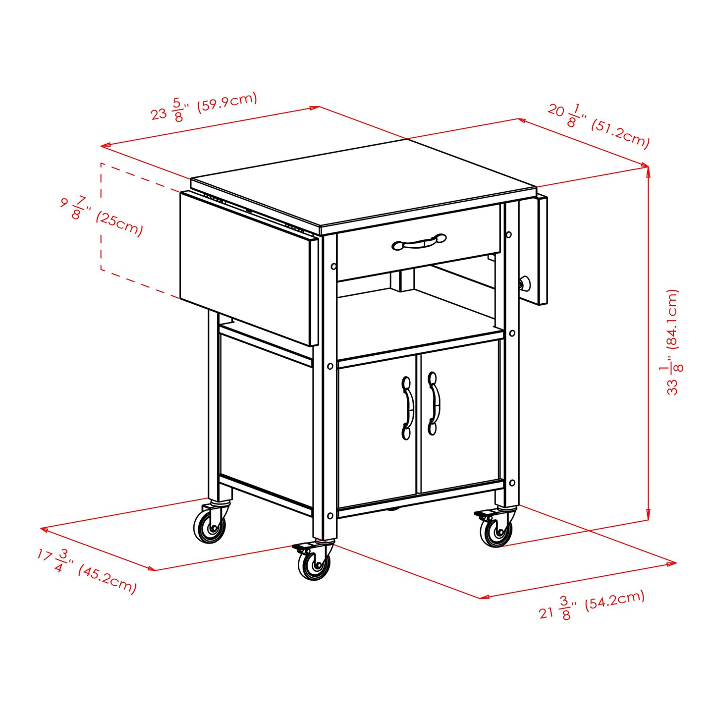 Winsome Wood/Veneer Mobile Kitchen Cart with Lockable Wheels, Beech (84920)