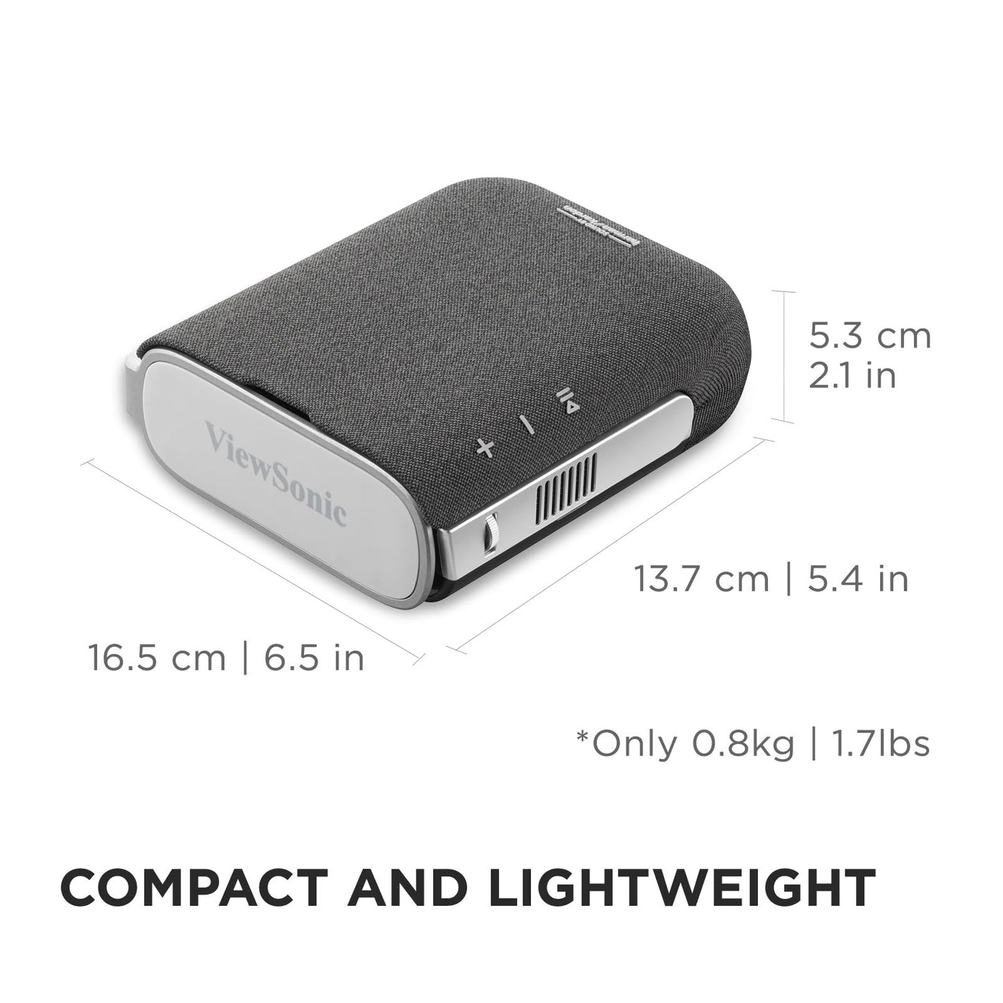 ViewSonic M1X Portable LED Projector with Smart Stand, Harman Kardon Speakers, Built-In Battery, H/V Keystone, 4 Corner Adjustment, Bluetooth, Wi-Fi, USB-C, Powered USB A