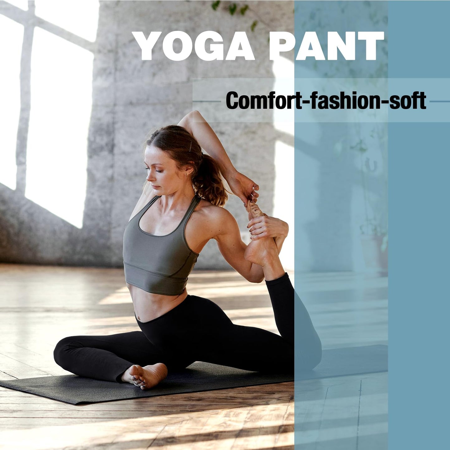 SINOPHANT High Waisted Leggings with Pockets Women, Full Length Capri Buttery Soft Stretchy Yoga Pants(Full Black,S-M)