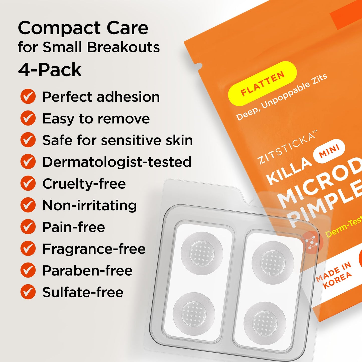 ZitSticka Killa Microdart Pimple Patches for Face - Most Potent Pimple Patch with Fast-Acting Microdarts - For Deep, Early-Stage Zits with Salicylic Acid - Mini 16 Count