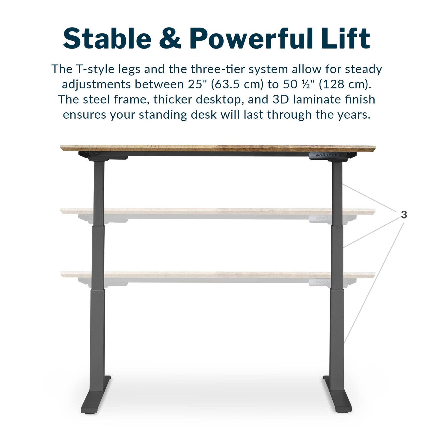 Vari Classic Electric Standing Desk - VariDesk Height Adjustable Sit/Stand Desk - Dual Motor with Memory Presets, Stable T-Style Legs - Gaming or Home Office Workstation - 60”x30”, Reclaimed Wood