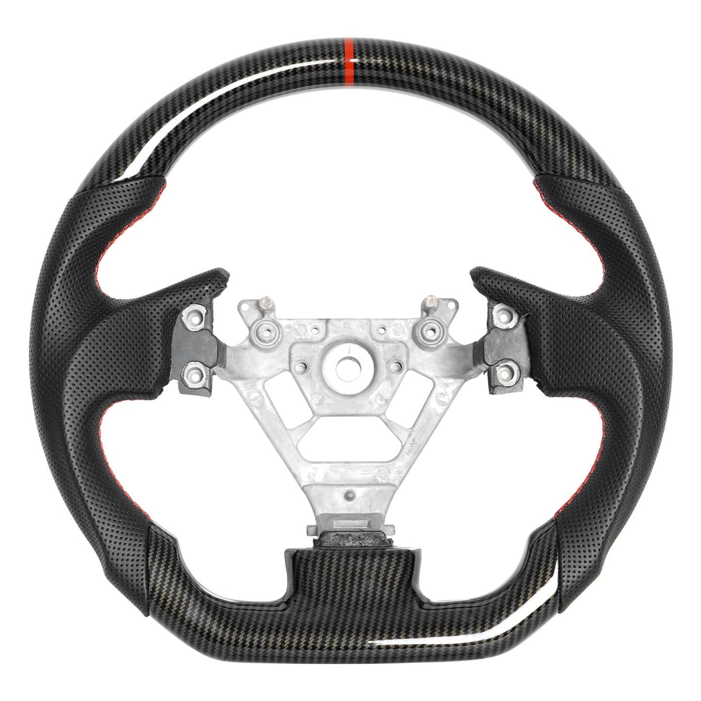 JIANGGAI Hydro-Dip Carbon Fiber Perforated Leather Grip Steering Wheel, Car Steering Wheel Fit for Infiniti G35 2004-2007