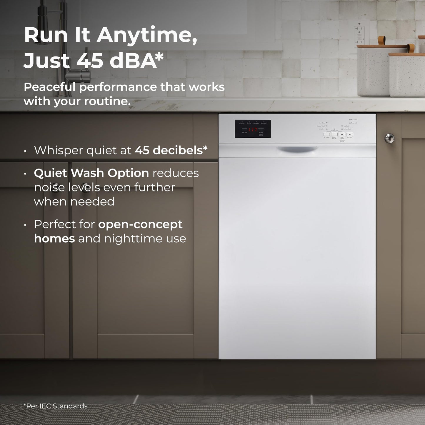 Kenmore 22-14702 18" Compact Built-In Dishwasher - UltraWash Plus, TurboDry, EasyFlex Third Rack & SmartWash - 10 Place Settings - 45 DBA - ENERGY STAR Certified - 18" - White