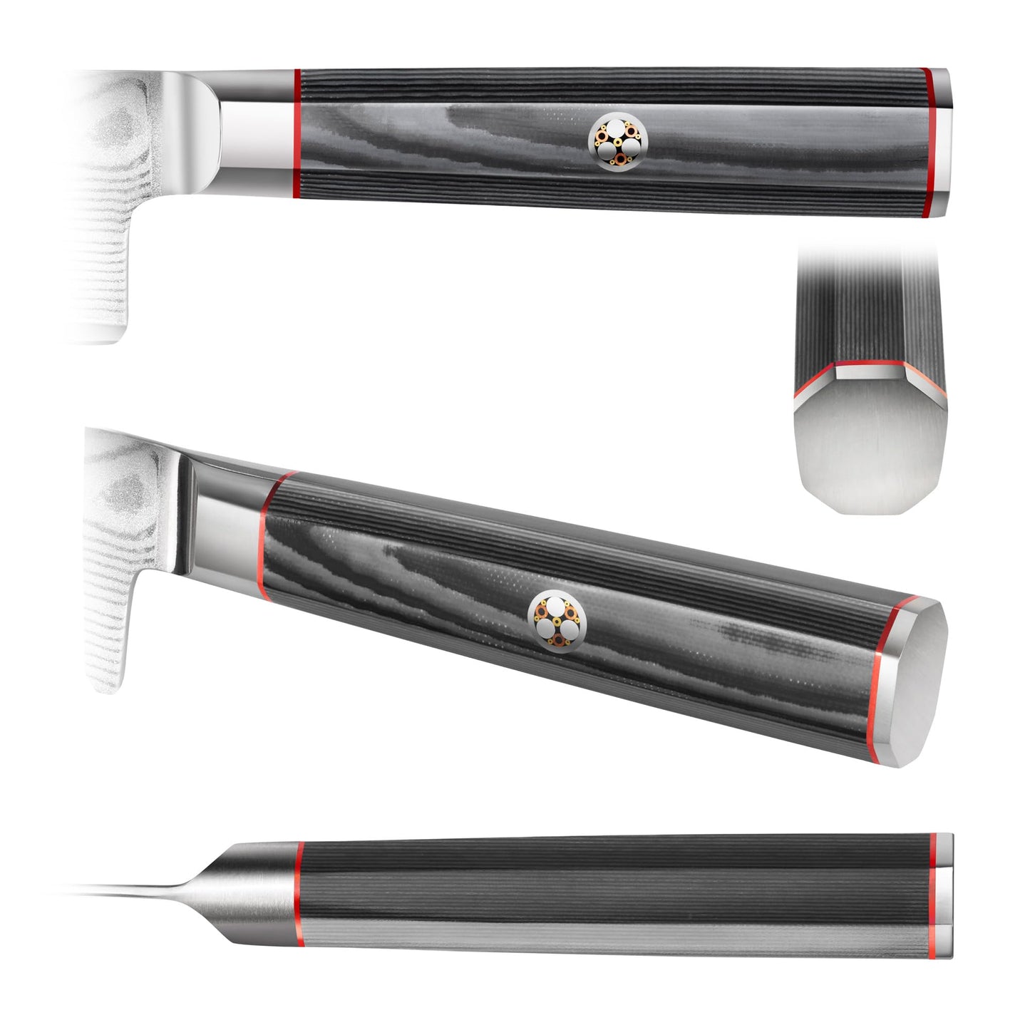 Cangshan YARI Series 4-Piece Fine Edge Steak Knife Set with Ash Wood Box, X-7 Damascus Steel