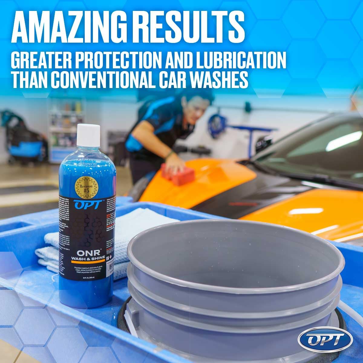 Optimum No Rinse Wash and Shine Version 5 - ONR Rinseless Car Wash Soap for Auto Detailing, Use On Paint, Ceramic Coatings, Glass, Interior (4 Gallons)
