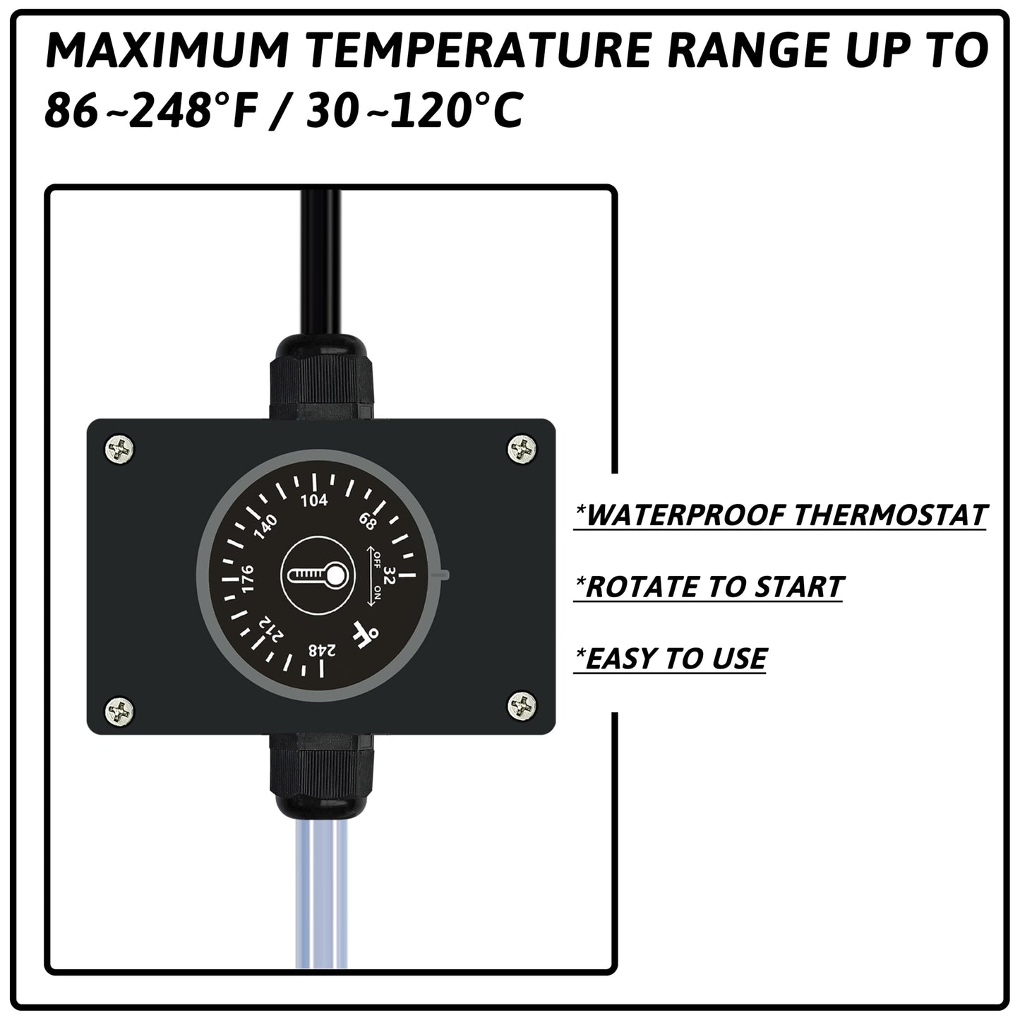 XCLBTFDC 3000W 240V Immersion Water Heater Bathtub & Pool Portable Electric Submersible Water Heater with Temp Control for spa tub, Baptistry, Bathtubs, inflatable pool, above ground pool & Hot Tub