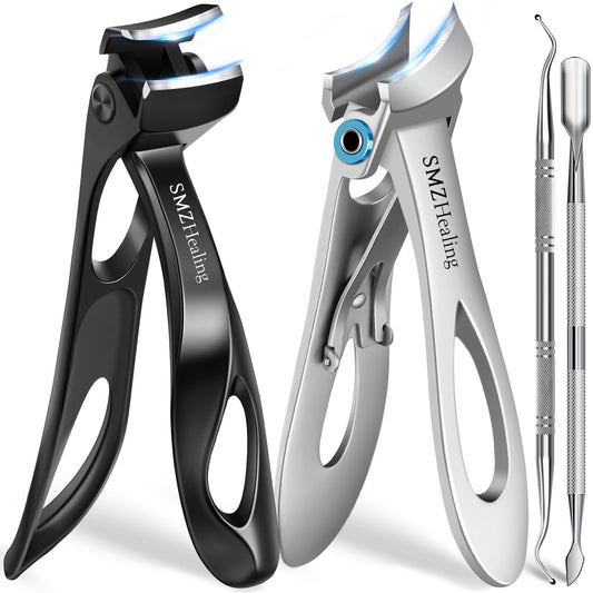 Toenail Clippers for Seniors Thick Toenails, 2026 Angled Head Heavy Duty Large Toe Nail Clippers for Men, Very Sharp Slanted Curved Blade Toenail Clippers 4PCS Set