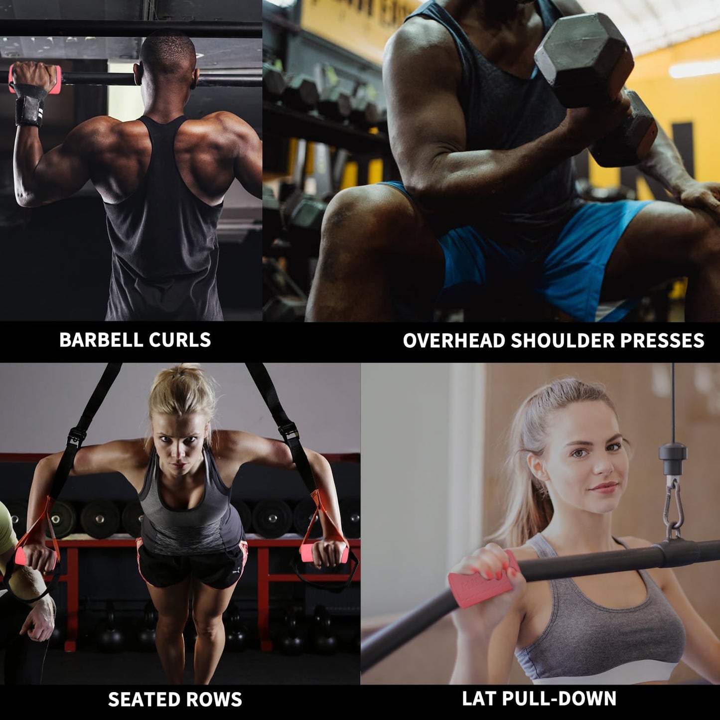 Hikeen Thick Bar Dumbbell Grips,Non Slip Hard Rubber Barbell Grips,Grips for Weight Lifting, Muscle Building-2.75" Outer Diameter"