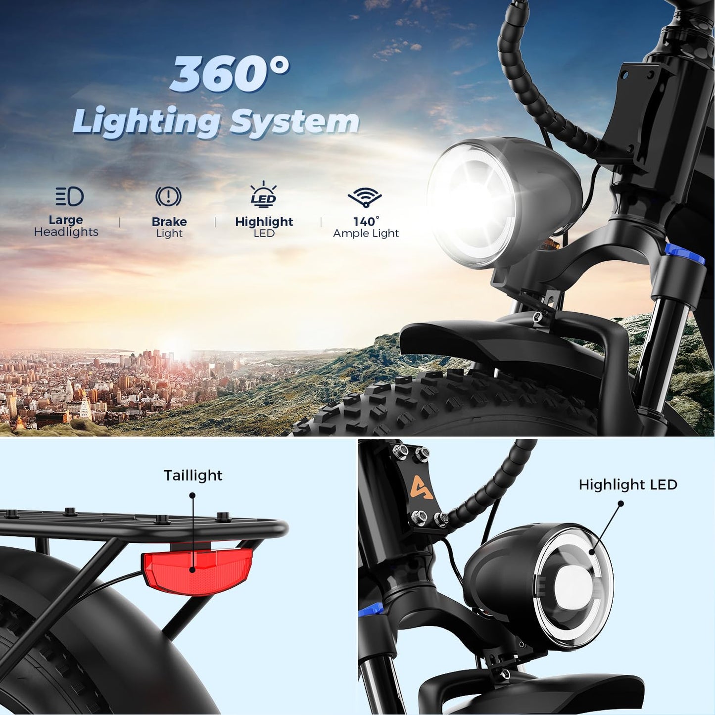 LEONX M2 pro Electric Bike,1800W Peak Motor EBike for Adults, 26'' x 4.0'' Fat Tire Electric Bike with 48V 17.5AH Battery, 36MPH 85Miles Long Range Electric Mountain Bike with Front Basket