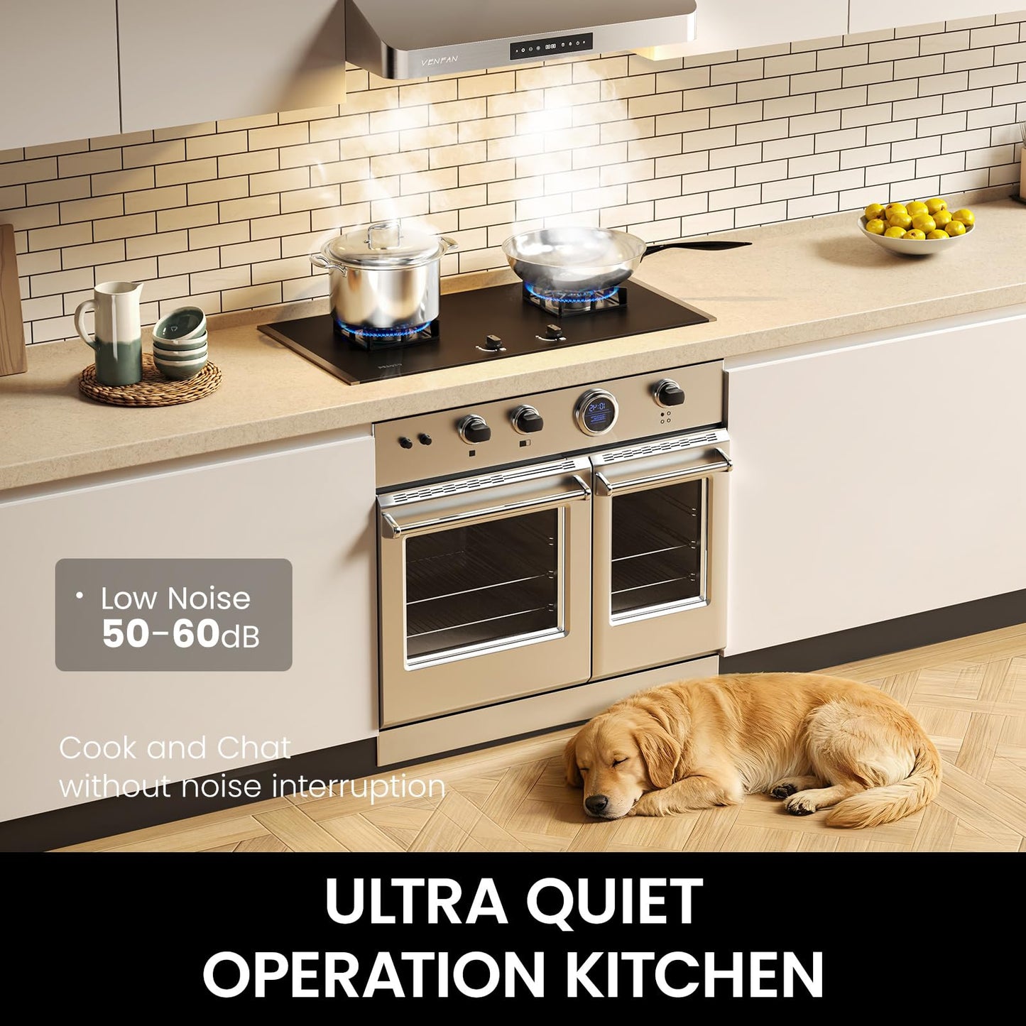 VENFAN Under Cabinet Range Hood 30 Inch - 1200 CFM Ultra Powerful Suction, Gesture Sensing & 4-Speed Touch Control, Dishwasher Safe Filters, Stainless Steel Kitchen Hood