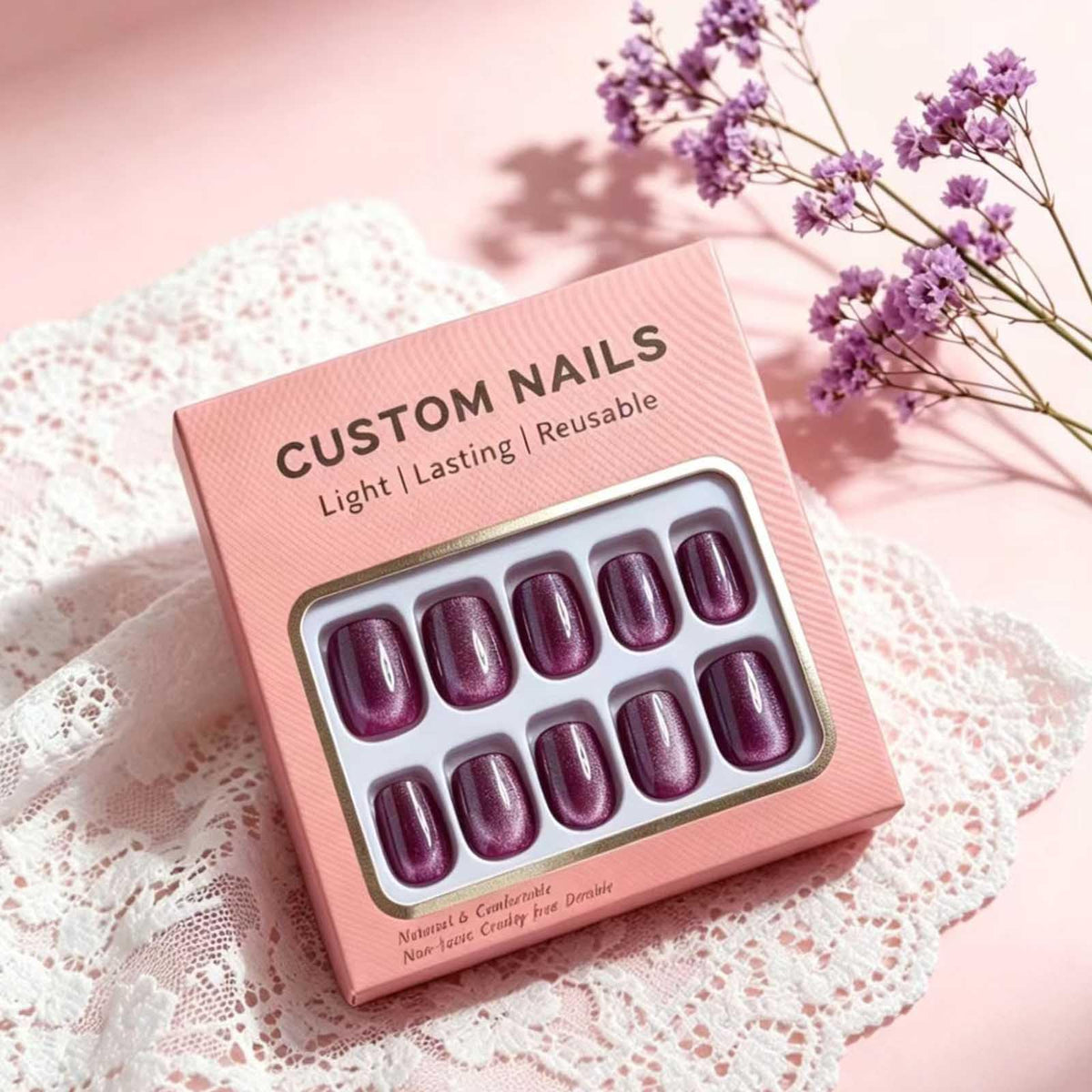 Hkanlre Short Press-On Nails Square Fake Nails Jelly Acrylic Fake Nail Finish Salon-Quality Holiday Nails 30 Nail Kit for Women